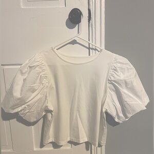 White Shirt with Puff Sleeves